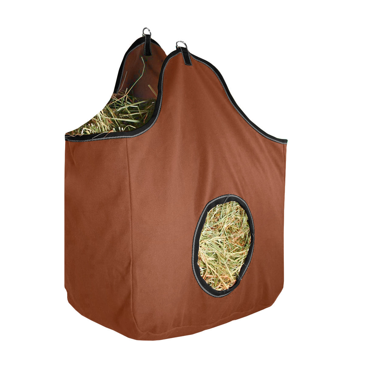 Derby Originals Large 24 OZ Canvas Horse Hay Bag 2 Sided Combo Design X Wide Gusset and 6 Month Warranty