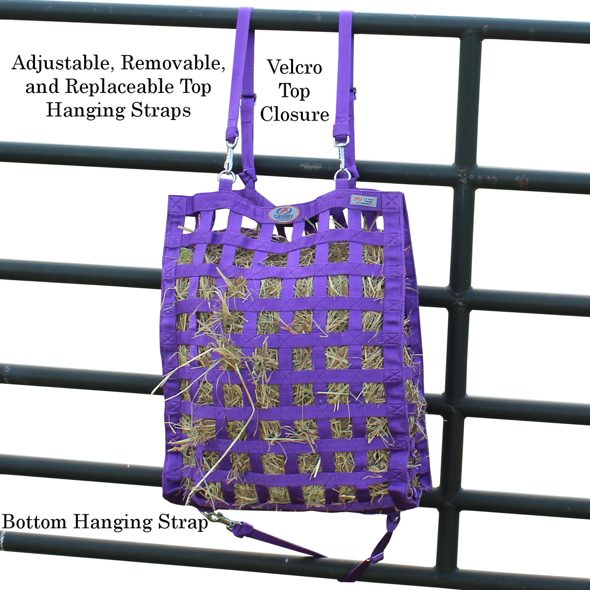 Superior 4-Sided Slow Feeder Horse Hay Bag – 1.75" Square Openings – Restricted Slow Feed – 1-Year Warranty | Patented Design