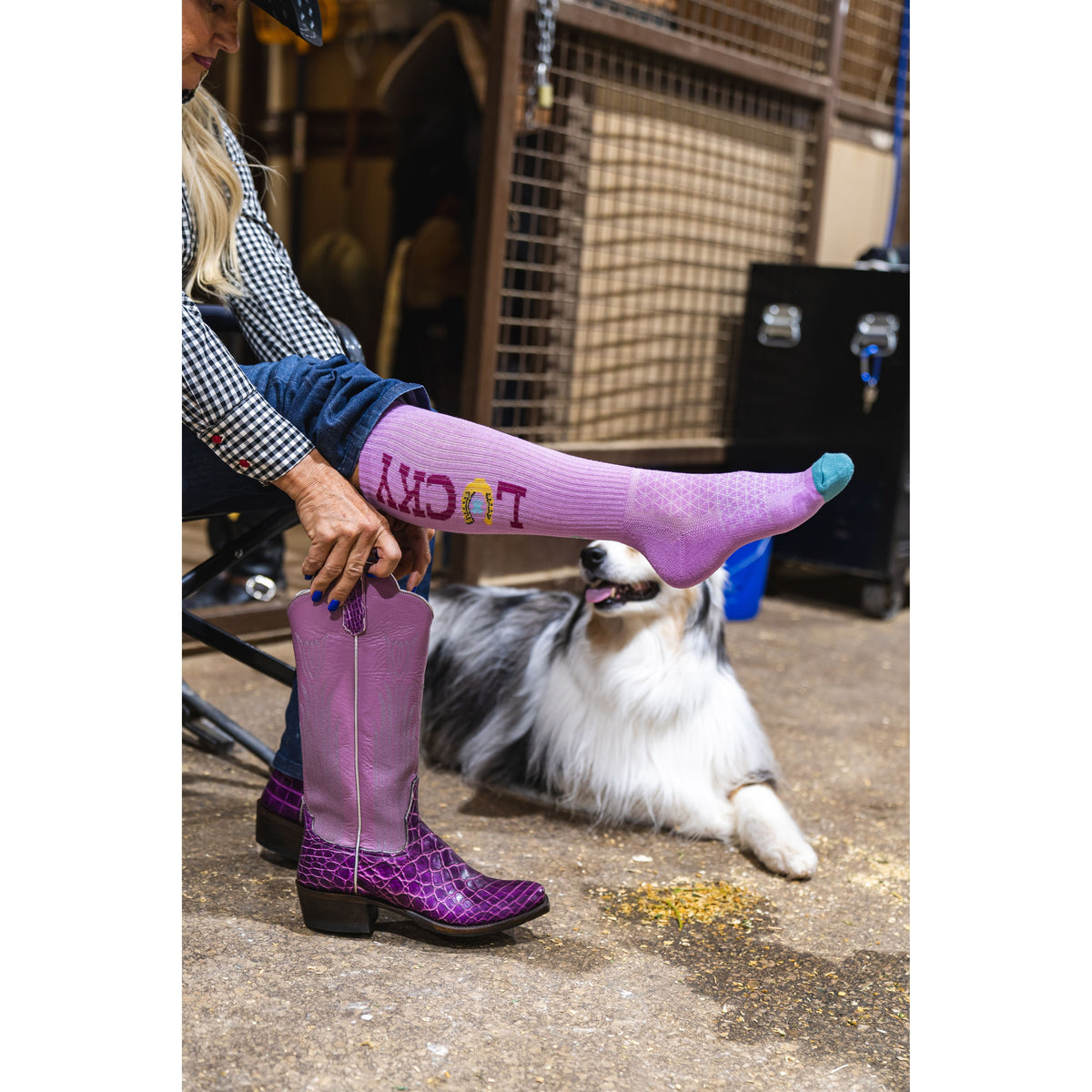 Lucky Lavender Light Pink Performance Boot Socks