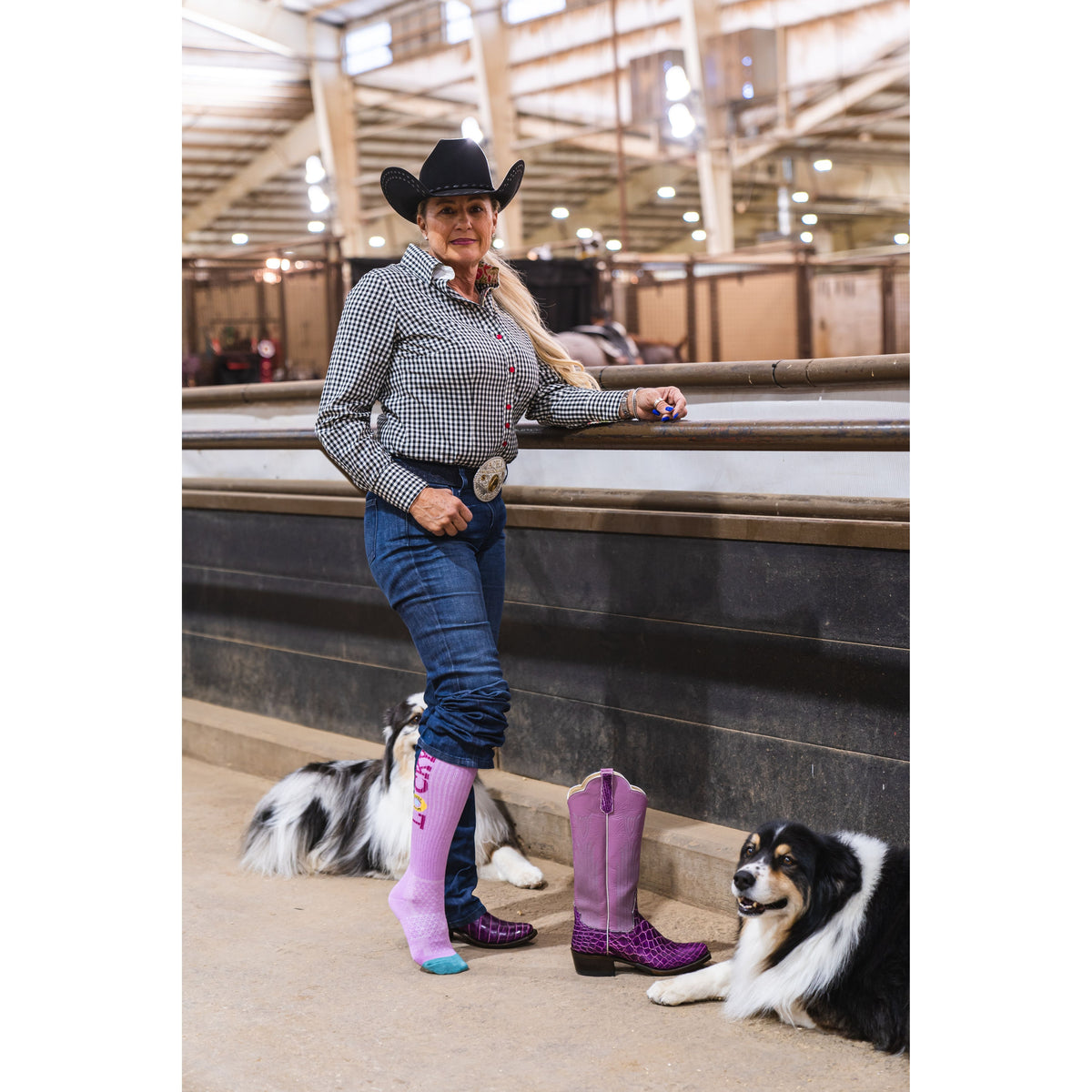 Lucky Lavender Light Pink Performance Boot Socks