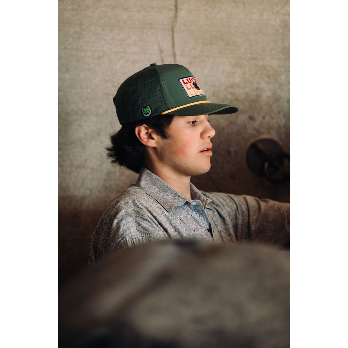 Lucky Trio Patch Performance Hat - Pine