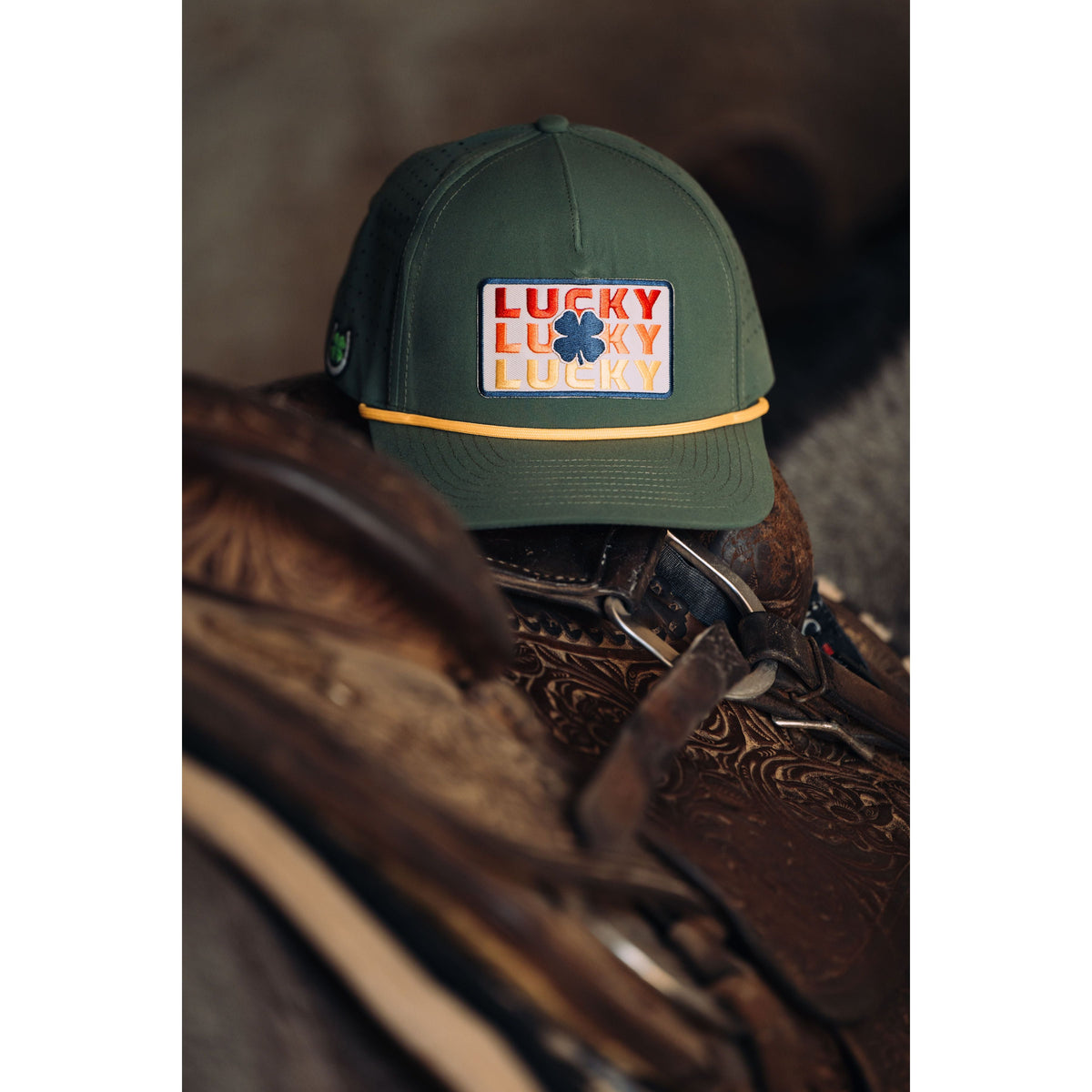 Lucky Trio Patch Performance Hat - Pine