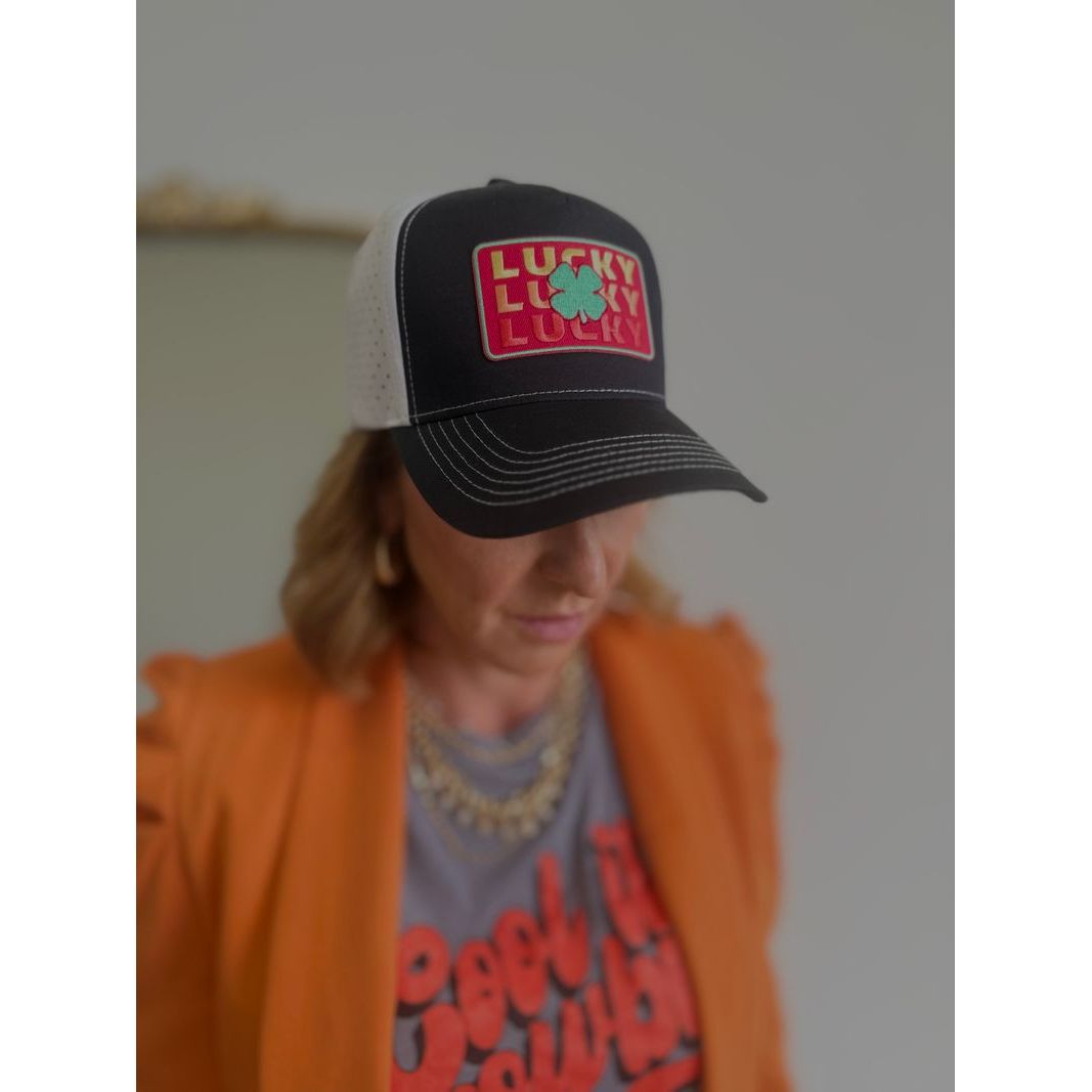 Lucky Red Trio Black & White Hat