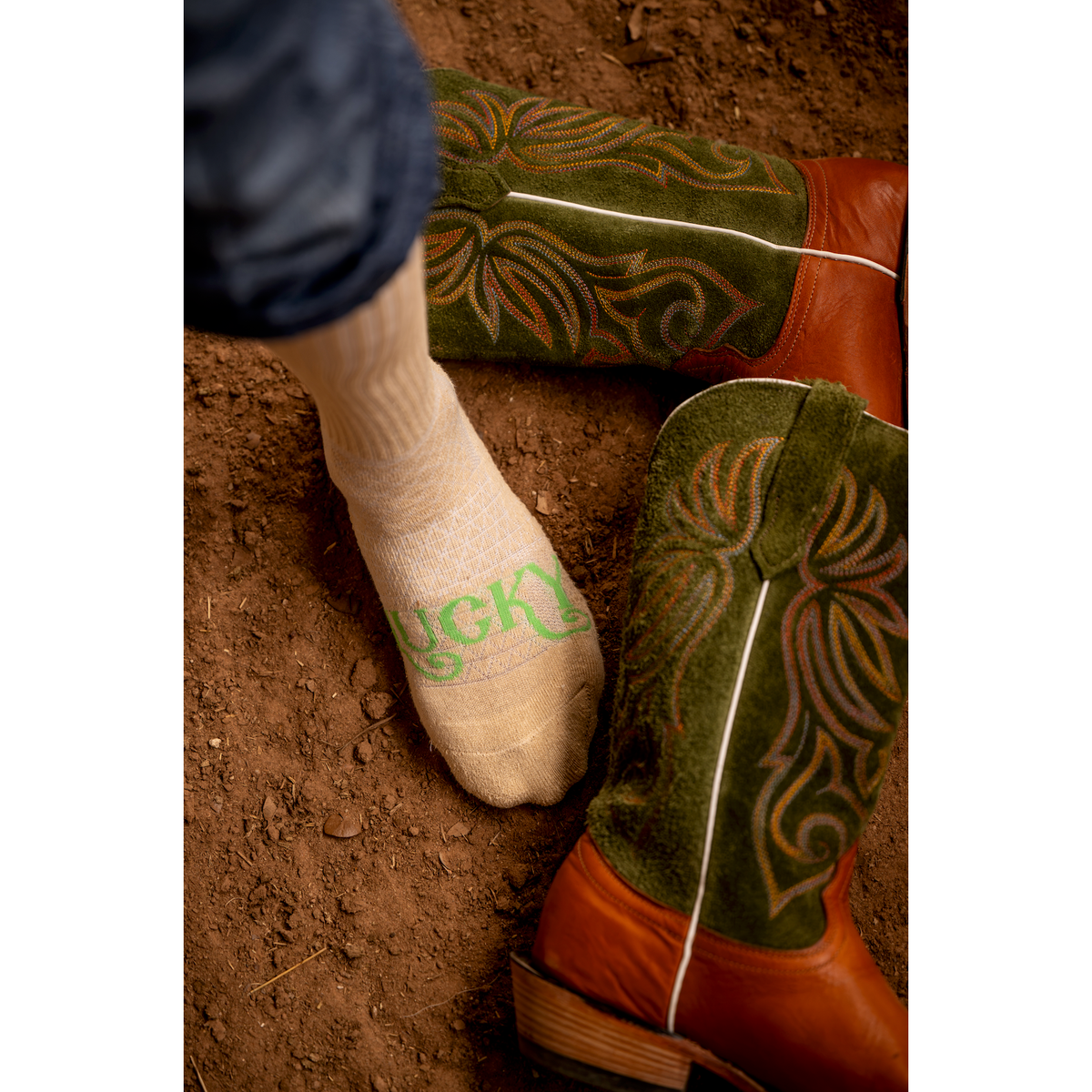 The Cowboy- Tan Performance Boot Socks