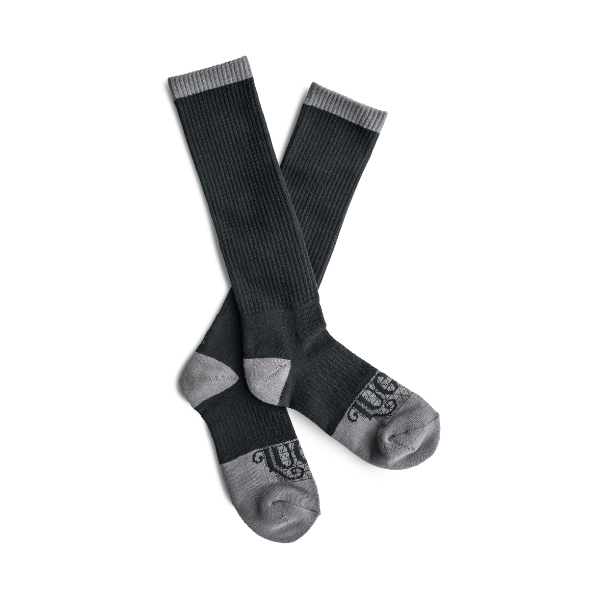 The Cowboy Black/ Gray Performance Boot Socks
